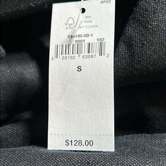 NWT GAP Oversized Cropped Black Linen Women’s S Blazer - Picture 6 of 7